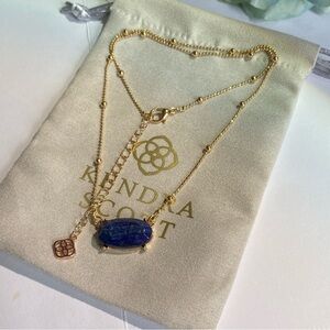 Kendra Scott Gold Necklace with Blue Stone